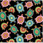 Fat Quarters - Culture Club - Painted Turtles - DCX9798-Black