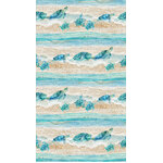 Fabric - Turtle Bay Turtle Strip Turquoise Multi