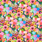 Fat Quarters - Quilt Retreat - Multi Floral Black Multi DP25152-99