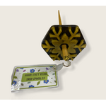Drop Spindle - Black and Gold Snowflake with Metal Shaft