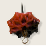 Drop Spindle - Pink and Black Snowflake with Wooden Shaft