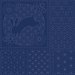 Fabric - Sashiko Panel Navy DV4051