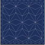 Fabric Piece - Sashiko Panel Navy - Stars