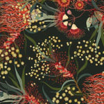 Fabric Piece - DV5346 Wideloads Floral 108" Black Background 50cm x 274cm