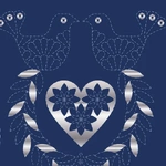 Devonstone Sashiko Christmas Stocking Navy - Silver Panel DVC1002
