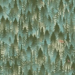 Fat Quarter - Forest Chatter – Forest Scene – Green