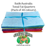 Batik Australia Tonal Fat Quarters – 40 Colours (10m) | Premium Hand-Dyed Batik