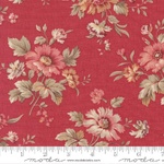Fat Quarter - Joie de Vivre - Red Floral Bouquet Pink & Gold (M13981 13)