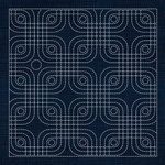 GF02 – Interlocking Geometric Sashiko Panel - Navy