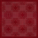 GF02 – Interlocking Geometric Sashiko Panel - Red