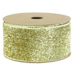 29mm Glitter Velvet Ribbon - Gold