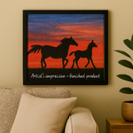 Sunset Foal Silhouette appliqué kit