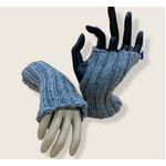 Julie's Handknit Fingerless Mitts - Silver