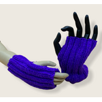 Julie's Handknit Fingerless Mitts - Purple
