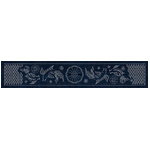 JP05 Butterfly Koi & Plum Blossom Sashiko Table Runner - Navy