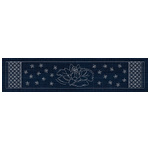 JP06 Lotus Flower & Seven Treasures Sashiko Table Runner - Navy