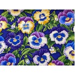 Fabric- Flower Festival- Pansies Cobalt