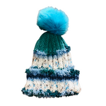 Knitted Beanie - Blue/White