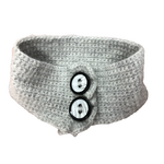 Knitted Cowl - Grey with Buttons