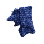 Knitted Scarf - Cleckheaton Faux Fur Blue Scarf