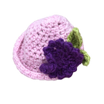 Child's Crochet Hat - Pink with Flowers