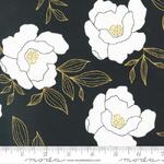 Fabric - Gilded Collection - Bold Blossoms Black Gold - 110cm wide