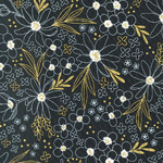 Fabric - Gilded Collection Metallic Flowers Black Gold - 147cm wide