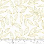 Fabric - Gilded Collection Leaves Paper Gold - 110cm wide