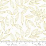 Fabric - Gilded Collection Leaves Paper Gold - 147cm wide