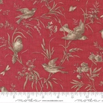 Joie de Vivre ? Red Bird Print Taupe Songbirds (M13983 14)