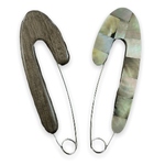 Shell Backed Shawl Pins - Grey Wood