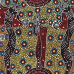 Fabric - Dancing Spirit Red $24 metre