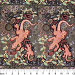 Fabric - Man and Goanna Black $24 metre