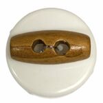 Button - Toggle 25mm Gold Wood