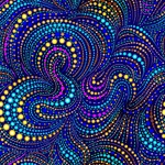 Tjukurpa Land Collection - Dot Swirls Teal 59-9222