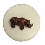 Button - Brown Rhino