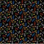 Fat Quarter - Play Zone Y3275-3 Words Black