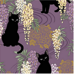 Fabric - Cat X Wisteria  QGHR3410D - Purple