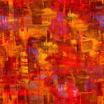Fabric Piece - Orange Bluewater Anchorage - 20cm x 112cm