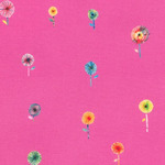 Fabric - Flora & Fun RK22012472 Flowers Pink