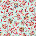 Fabric - Flora & Fun RK22014390 Flower Spray Blue