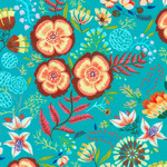 Fat Quarter - Faraway Florals RK2261681 Turquoise
