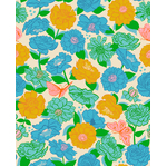 Flowerland Fabric Collection - RS006711 Floral Turquoise