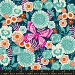 Fabric - Backyard RS208515 Butterfly Garden Dark Teal