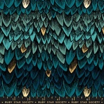 Fat Quarter - Fireglow Feather Scales Teal – RS2134 13M