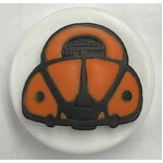 Button - 19mm Orange Car Metal