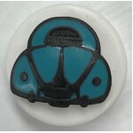 Button - 19mm Blue Car Metal