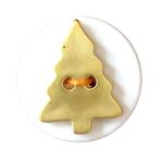 Button - Christmas Tree - Gold
