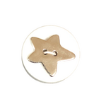 Button - 2 Hole Matt Silver Star 15mm