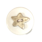Button - 2 Hole Matt Silver Star 20mm